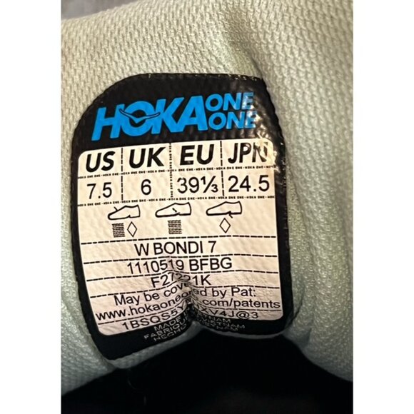 Hoka One One Bondi 7 Women Blue White Orange Size 7.5 Running Shoes Worn No Box - Picture 8 of 8